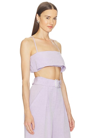 MATTHEW BRUCH Structured Bandeau Crop Top in Lavender