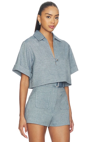 MATTHEW BRUCH Popover Shirt in Blue