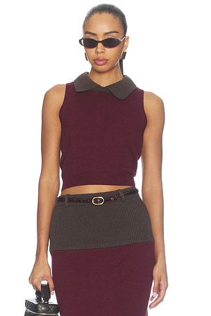 Combo Collar Cropped Tank Top MATTHEW BRUCH