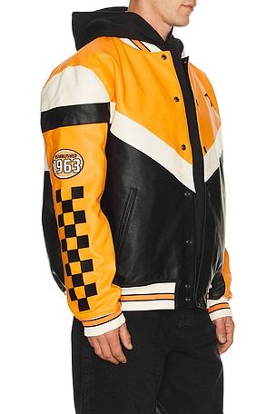 McLaren Formula 1 Turbo Charged Faux Leather Jacket in Orange