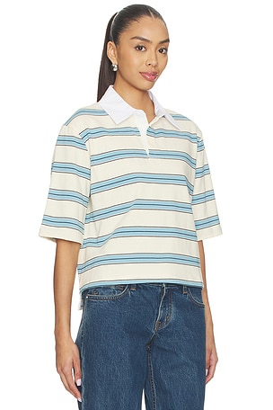 Maude Club Frankie Top in White,Baby Blue