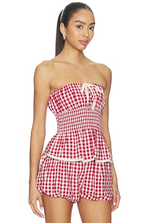 Maude Club Flora Top in Red