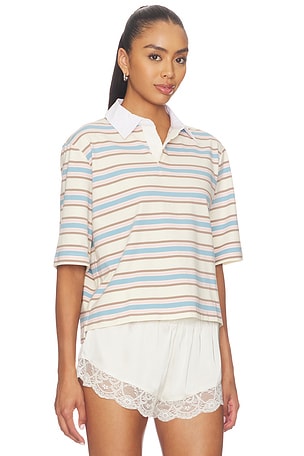 Maude Club Frankie Top in Ivory Light Blue Pink. Size XS. Also