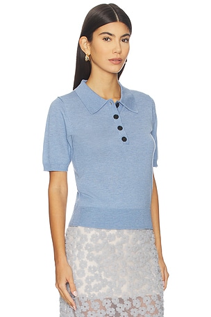 Maude Club Darcy Polo Top in Baby Blue