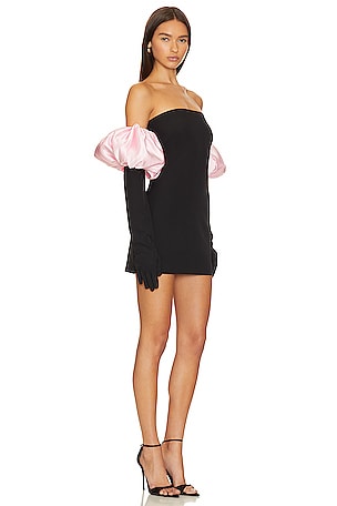 MISCREANTS Cupid Dress With Gloves & Puffs in Black