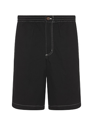 Contrast Stitch Elastic Waist Short Metalwood Studio