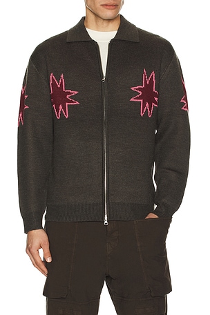 Kiki Zip Knit Long Sleeve Polo Metalwood Studio