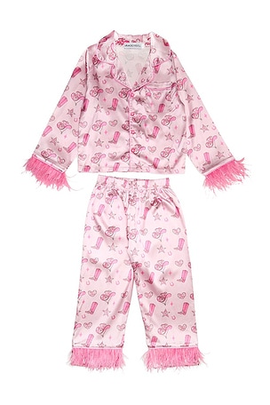 MINI DREAMERS Kids Wild West Feather Set in Peach