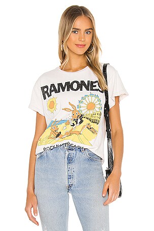 Madeworn Ramones Rockaway Beach Tee in Off White | REVOLVE
