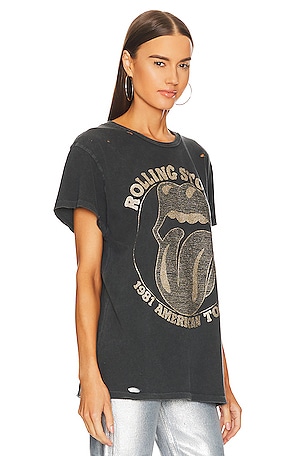 Madeworn the Rolling Stones Destroyed Tee in Charcoal