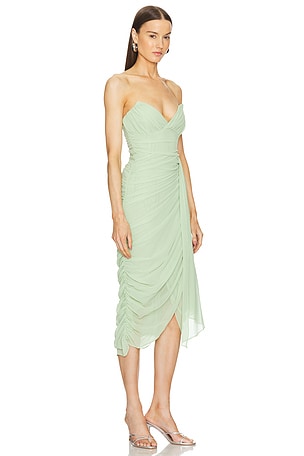 Michael Costello Rosemary Midi Dress in Green