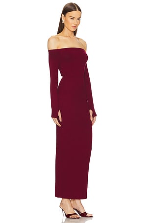 Michael Costello x REVOLVE Off Shoulder Bodycon Maxi Dress in Burgundy