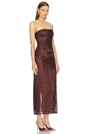 Michael Costello x REVOLVE Opal Midi Dress in Chocolate