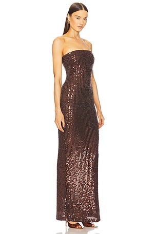 Michael Costello x REVOLVE Saskia Gown in Chocolate