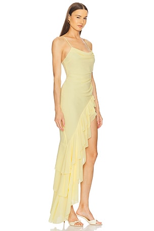 Michael Costello x REVOLVE Lorenza Maxi Dress in Lemon. Size XXS. Also