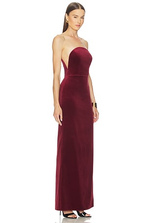 Michael Costello x REVOLVE Anjelique Velvet Gown in Burgundy