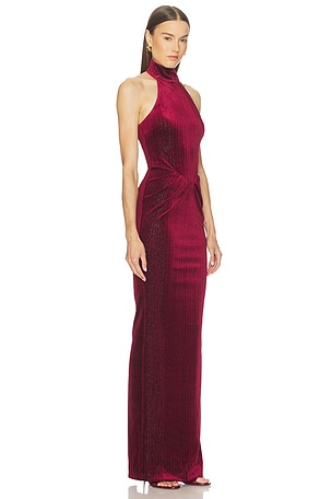 Michael Costello x REVOLVE Ataya Gown in Burgundy