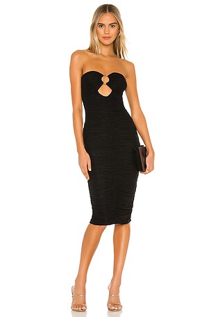black midi dress tight Marcella | Ashley Sleeveless Dress in Off White | Women's Size Large | Ponte