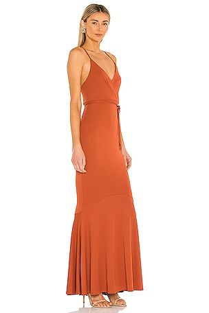 Michael Costello x REVOLVE Genevieve Maxi Dress in Rust