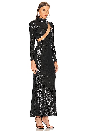 Michael Costello x REVOLVE Houston Gown in Black