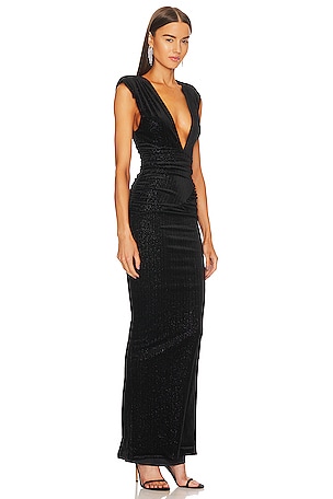 Michael Costello x REVOLVE Hana Gown in Black
