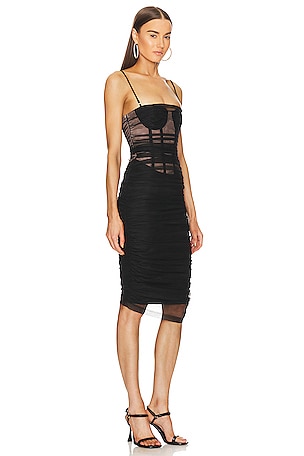 Michael Costello x REVOLVE Alla Midi Dress in Black