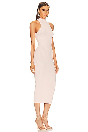 Michael Costello Annalie Long Midi Dress in Blush