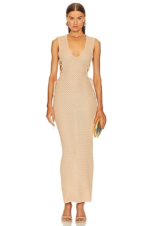 Michael costello vestido kyle en color Beige