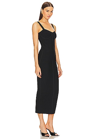 Michael Costello x REVOLVE Amyra Bandage Midi Dress in Black