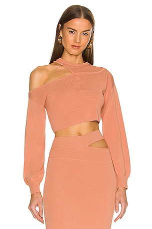 Asym Cut Out Dolman Sweater Michael Costello