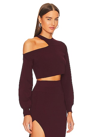 Michael Costello x REVOLVE Asym Cut Out Dolman Sweater in Purple