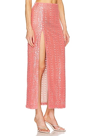 Michael Costello x REVOLVE Catiana Midi Skirt in Coral