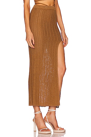 Michael Costello x REVOLVE Sylvan Maxi Skirt in Tan