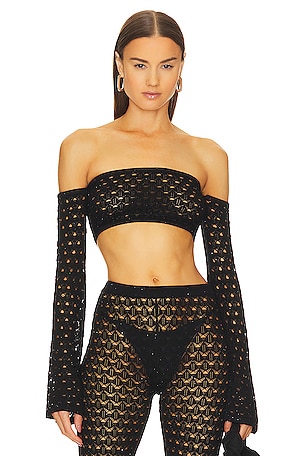 x REVOLVE Neola Off Shoulder Sequined Top Michael Costello