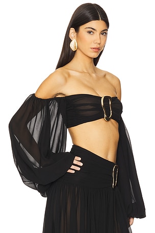 Michael Costello x REVOLVE Blair Crop Top in Black