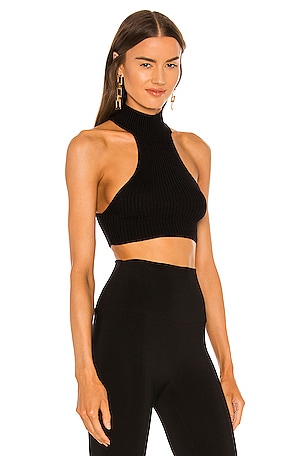 Michael Costello x REVOLVE Eva Halter Top in Black