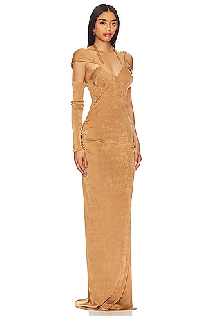 MYBESTFRIENDS Olivia Dress in Metallic Gold