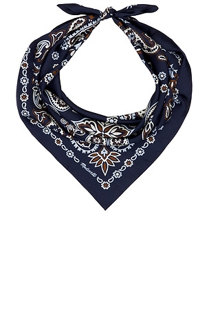 Medium Silk Bandana in Petit Flower Deep Indigo Madewell