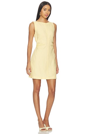 Madewell Boat Neck Linen Mini Dress in Cream