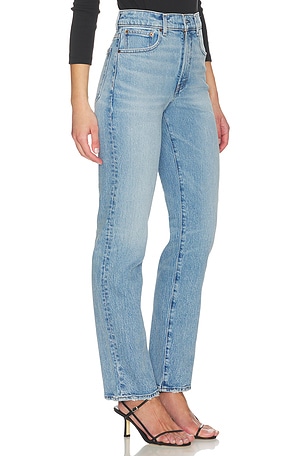 Madewell Longline Straight Jeans in Blue. Size 24. Also