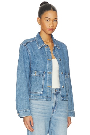 Madewell Chore Cropped Denim Jacket in Blue