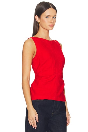 Madewell Addison Linen Top in Red
