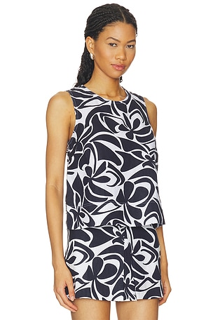 Madewell top blusa suki en color negro, blanco