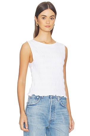 Madewell Sachi Smoked Tank Top in White