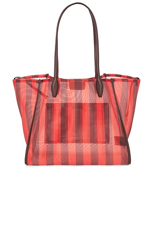 Madewell Lexington Mesh Tote Bag in Red,Brown