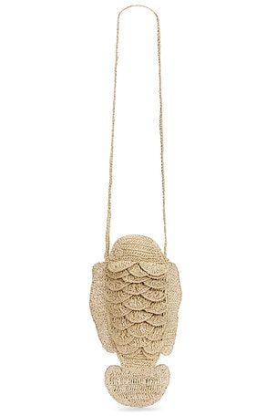 Madewell Crochet Fish Clutch in Tan