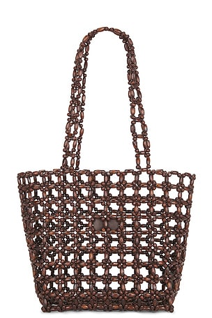 Madewell Wood Bead Tote Bag in Brown