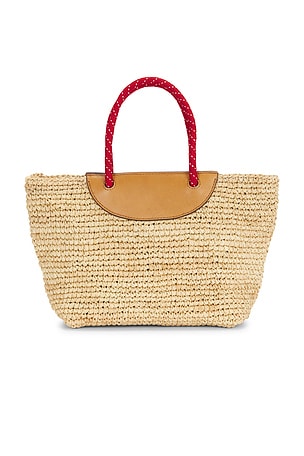 Madewell Raffia Mini Tote Bag in Tan