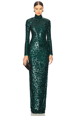 Mother of All Francesca Sequins Maxi in Dark Green