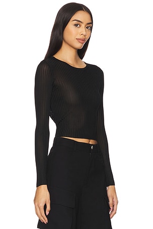 Mother of All Elena Knit Top in Black